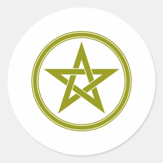 goudpentakel ronde sticker (Voorkant)