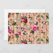 goudplatte roze rozen Damask Briefkaart (Voorkant / Achterkant)