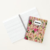 goudplatte roze rozen Damask Notitieboek (Binnen)