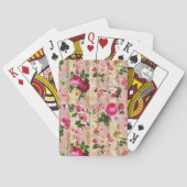goudplatte roze rozen Damask Pokerkaarten (Achterkant)