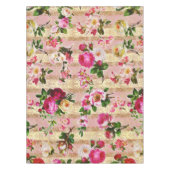  goudplatte roze rozen Damask Tafelkleed (Voorkant)