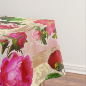  goudplatte roze rozen Damask Tafelkleed (Voorbeeld)