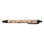  goudplatte roze rozen Damask Zwarte Inkt Pen (Bodem)