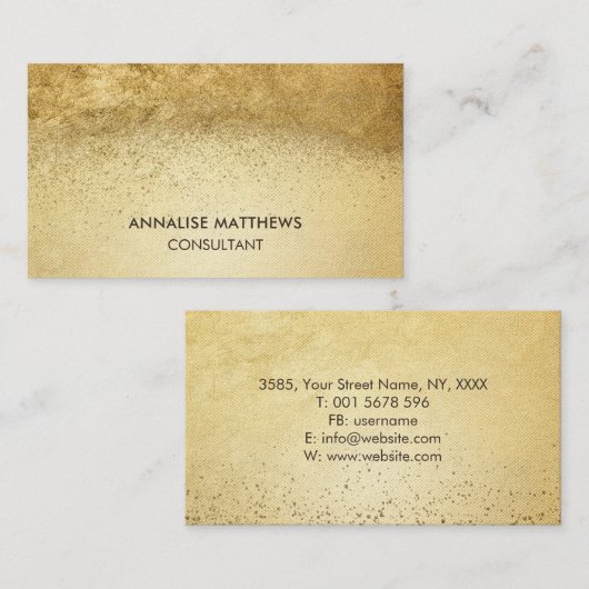 goudplatter-Visitekaartje met minimale reinigings Visitekaartje (Voorkant / Achterkant)