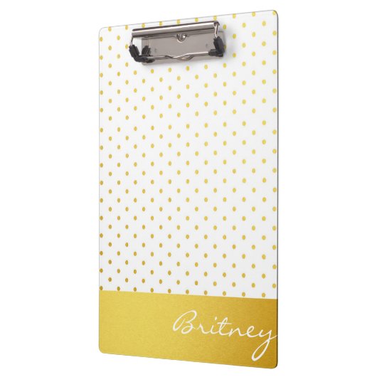goudpolka-stippen en -monogram - aangepast klembord (Links)