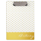 goudpolka-stippen en -monogram - aangepast klembord (Voorkant)