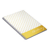goudpolka-stippen en -monogram - aangepast notitieboek (Rechterzijde)