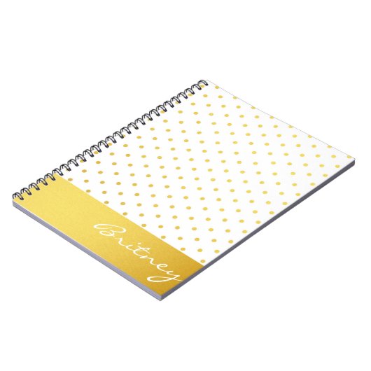 goudpolka-stippen en -monogram - aangepast notitieboek (Linkerzijde)