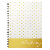 goudpolka-stippen en -monogram - aangepast notitieboek (Voorkant)