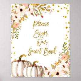Goudpompoen Onderteken alsjeblieft ons gastboek. Poster