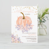 goudpompoen waterverf eerste verjaardag kaart (Staand voorkant)