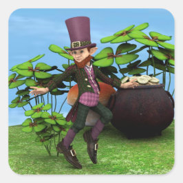 Goudpotje Vierkante Sticker