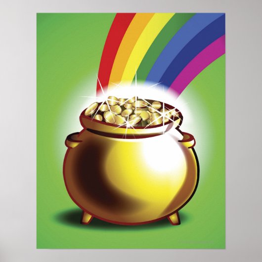 Goudpotten en regenboog poster (Voorkant)