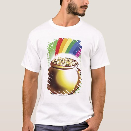 Goudpotten en regenboog t-shirt (Voorkant)