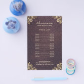 goudprijs Paars Damask Beauty Salon Flyer (Enkel)