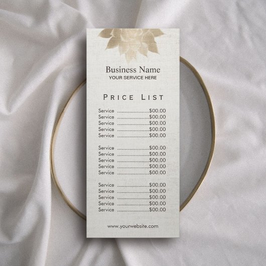  goudprijslijst reclamekaart