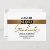 Goudprint Klasse van het Afstuderen van 2020 Briefkaart (Voorkant / Achterkant)
