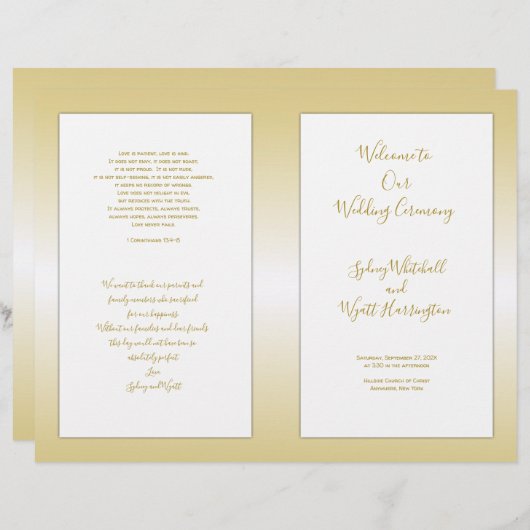 Goudprogramma voor katholieke weddenschappen Gold (Voorkant / Achterkant)