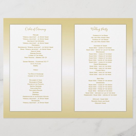 Goudprogramma voor katholieke weddenschappen Gold (Achterkant)