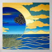 goudregenboog op het Poster van Zee (Voorkant)