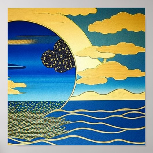 goudregenboog op het Poster van Zee (Voorkant)