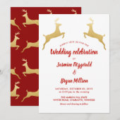 goudrendier | Christmas | Bruiloft Kaart (Voorkant / Achterkant)