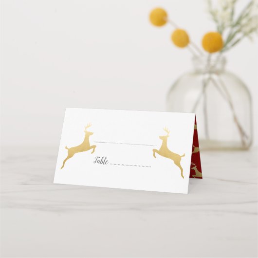 goudrendier | Christmas | Wedding Place Card Plaatskaartje (Voorkant)