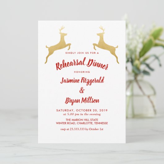 goudrendier | Kerstavond Kaart (Staand voorkant)