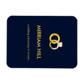 Goudringen donkerblauwe trouwplanner magneet (Horizontaal)