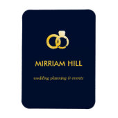 Goudringen donkerblauwe trouwplanner magneet (Verticaal)