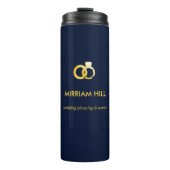 Goudringen donkerblauwe trouwplanner thermosbeker (Voorkant)