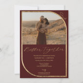 Goudrode bruine foto's verloving aankondiging (Voorkant)