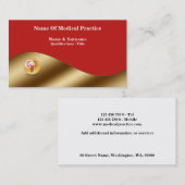 Goudrode caduceus elegante arts visitekaartje (Voorkant / Achterkant)