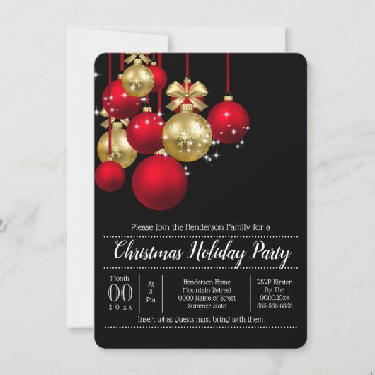 Goudrode kerstfeestdag kaart (Voorkant)