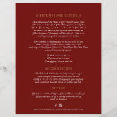 Goudrode monogram trouwgastinformatie (Achterkant)