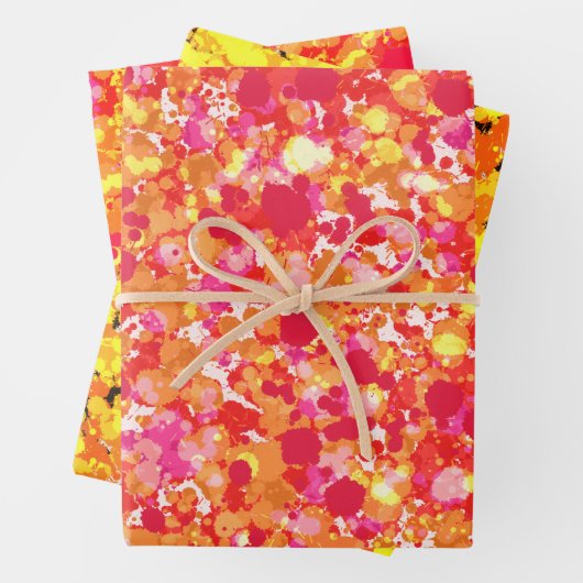 Goudrode spetterende verf inpakpapier vel (In situ)