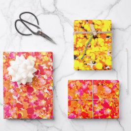 Goudrode spetterende verf inpakpapier vel