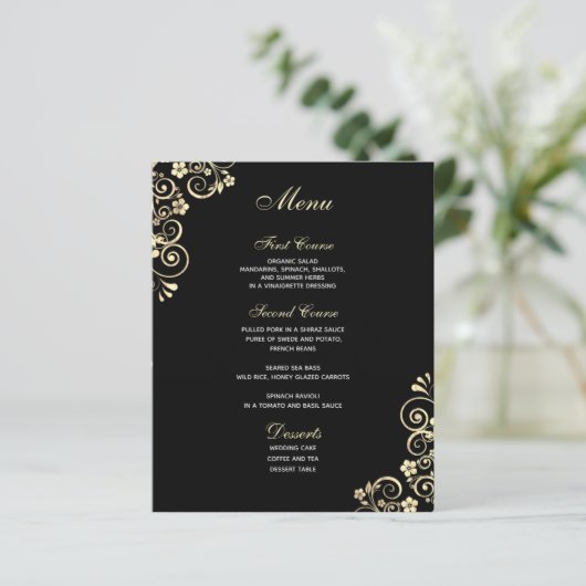 goudrondje op het zwarte-budgetmenu (Staand voorkant)