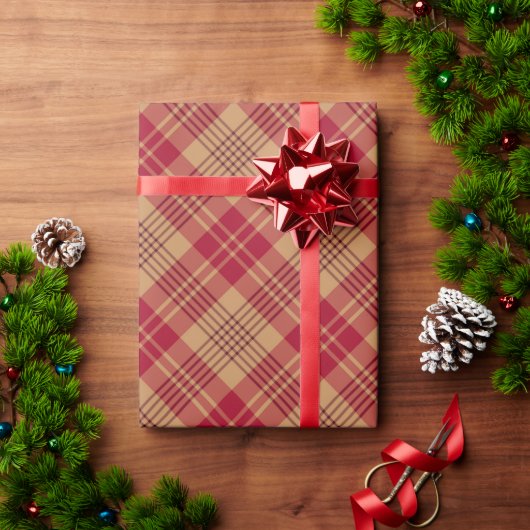 goudrood diagonaal schouderhuis cadeaupapier (Feestdagen Geschenken)