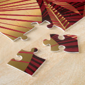 Goudrood, geometrisch tropisch patroon. legpuzzel (Zijkant)