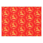 Goudrood Jaar van het Paard 2026 Tafelkleed (Voorkant (Horizontaal))