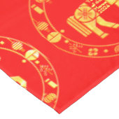 Goudrood Jaar van het Paard 2026 Tafelkleed (Gekanteld)