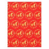 Goudrood Jaar van het Paard 2026 Tafelkleed (Voorkant)