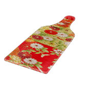 Goudrood Traditioneel Japans Bloemen Glas Snijplank (Hoek)