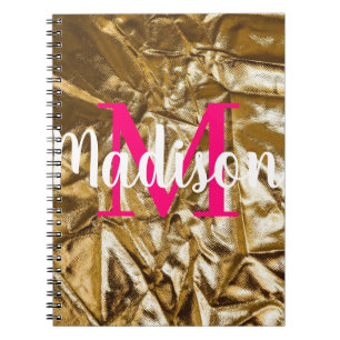 Goudroze aangepast monogram op maat notitieboek