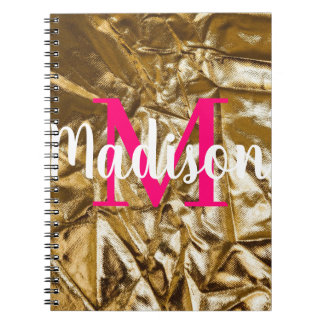 Goudroze aangepast monogram op maat notitieboek