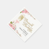 Goudroze bloemenbrunch en bubbelig Vrijgezellenfee Servet (Hoek)