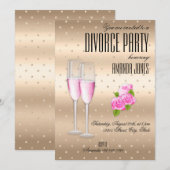 Goudroze bruine champagne kaart (Voorkant / Achterkant)