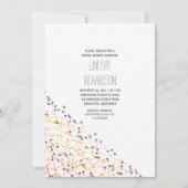 Goudroze en marine confetti vrijgezellenfeest kaart (Voorkant)