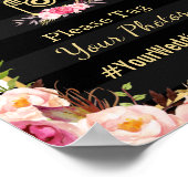 goudroze Floral Stripes | Instagram Weddenschap Poster (Hoek)